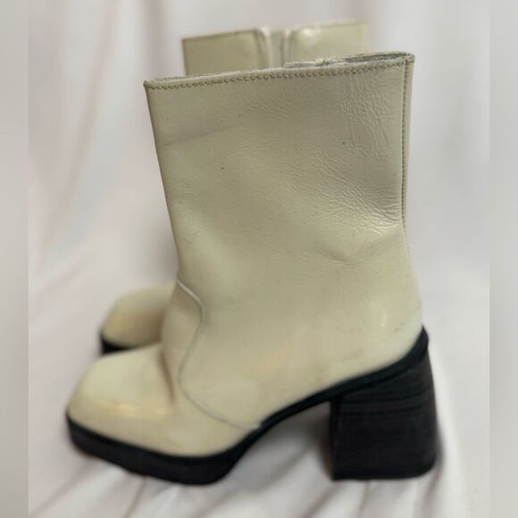 Free People Ruby Platform Square Toed Boots Women’s Sz 6.5 US (36.5) Cream - Picture 4 of 11